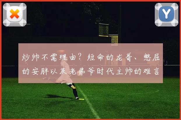 炒帅不需理由？短命的龙哥、憋屈的安胖以及老弗爷时代主帅的难言结局_皇马_安切洛蒂_欧冠冠军